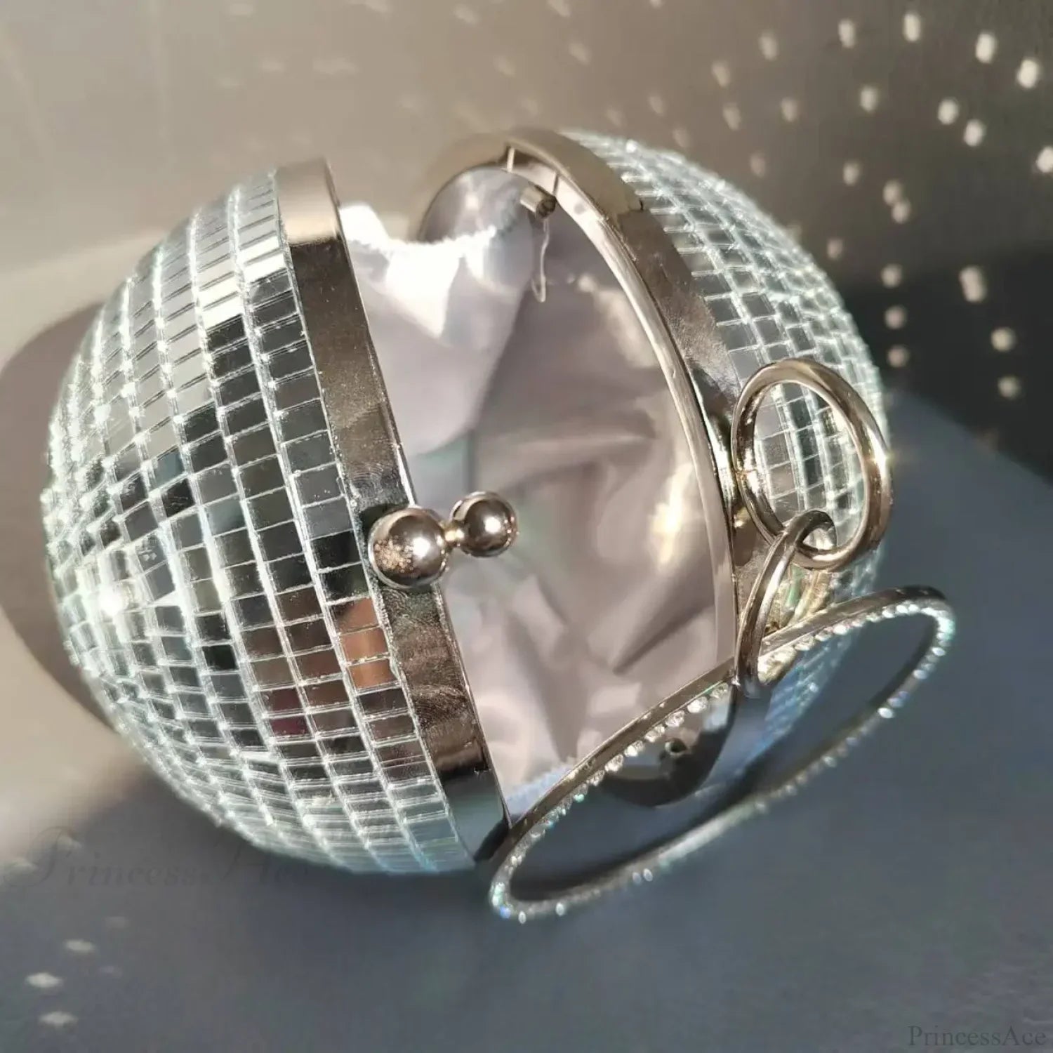 Reflective Disco Ball Party Clutch Wristlet (20cm / Silver wristlet-250126
