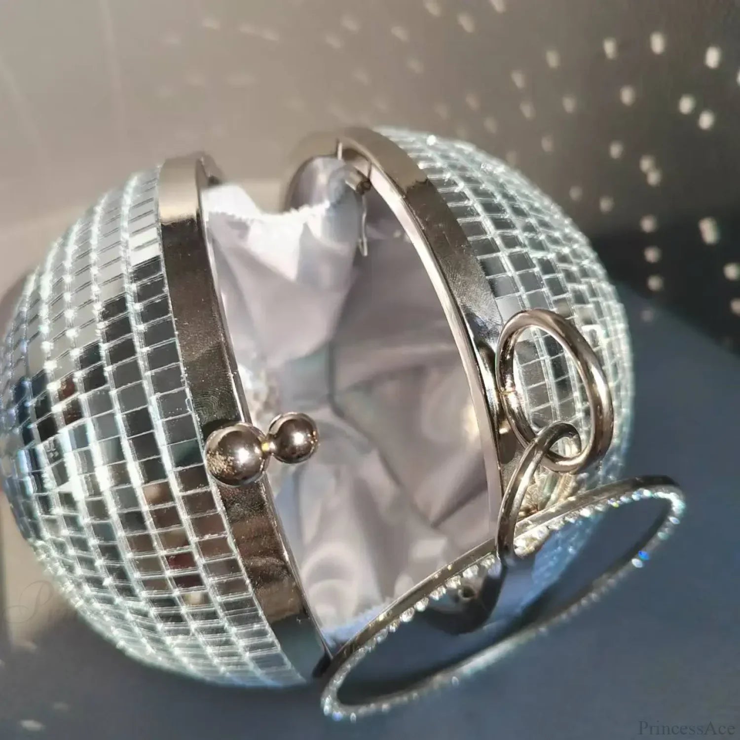 Reflective Disco Ball Party Clutch Wristlet (20cm / Silver wristlet-250126