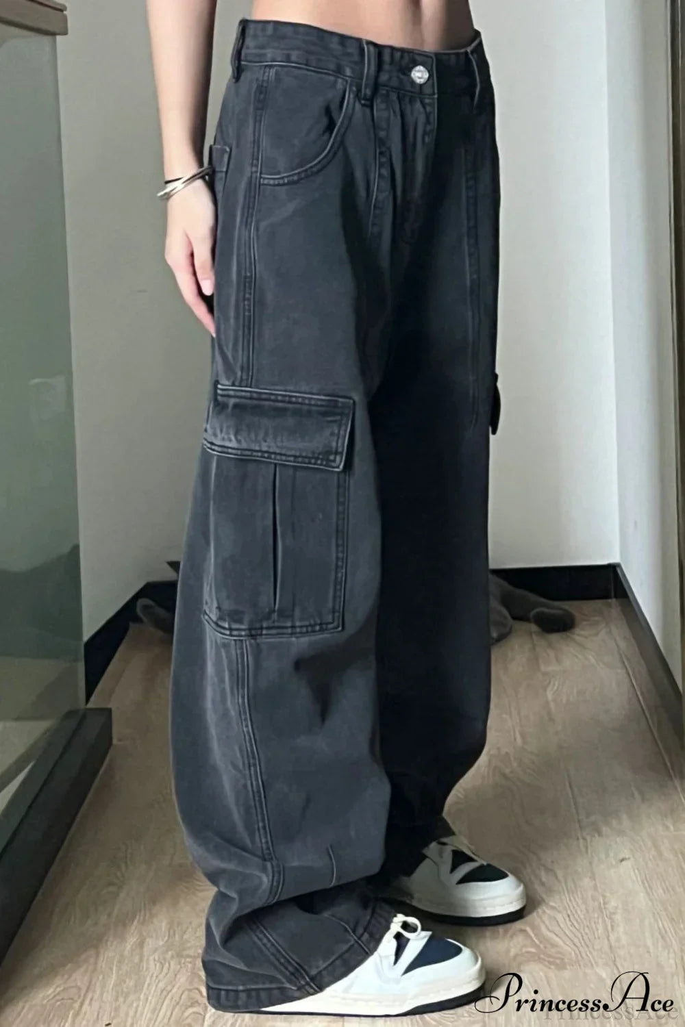 Retro Denim Multi Pocket Cargo Pants