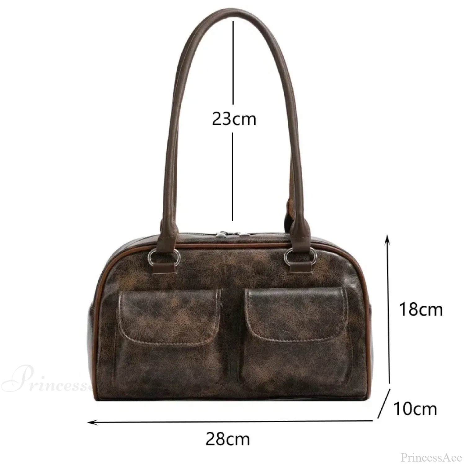 Retro Double Pockets Small Shoulder Bag shoulder-250126