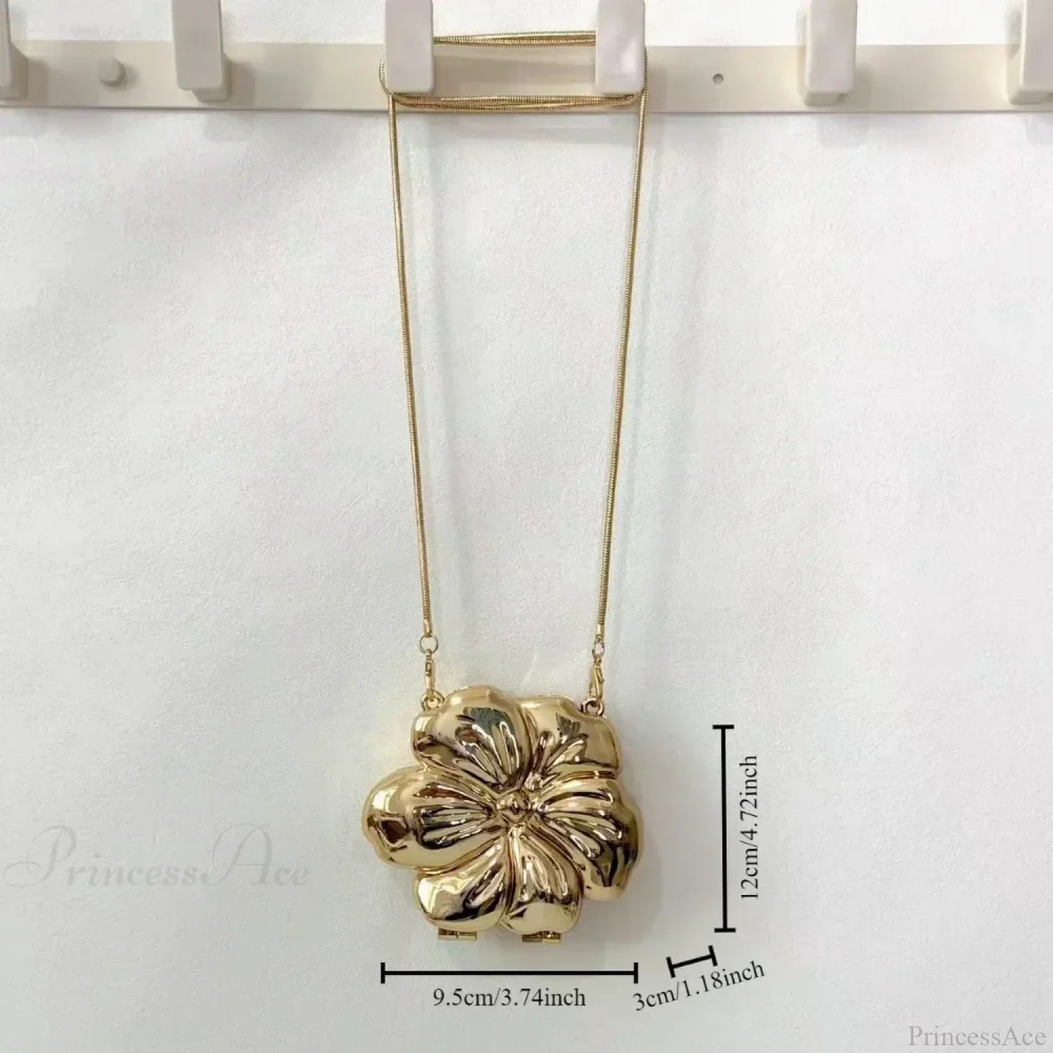 Rose Gold Floral Acrylic Clutch Bag Gold clutchbag-250126