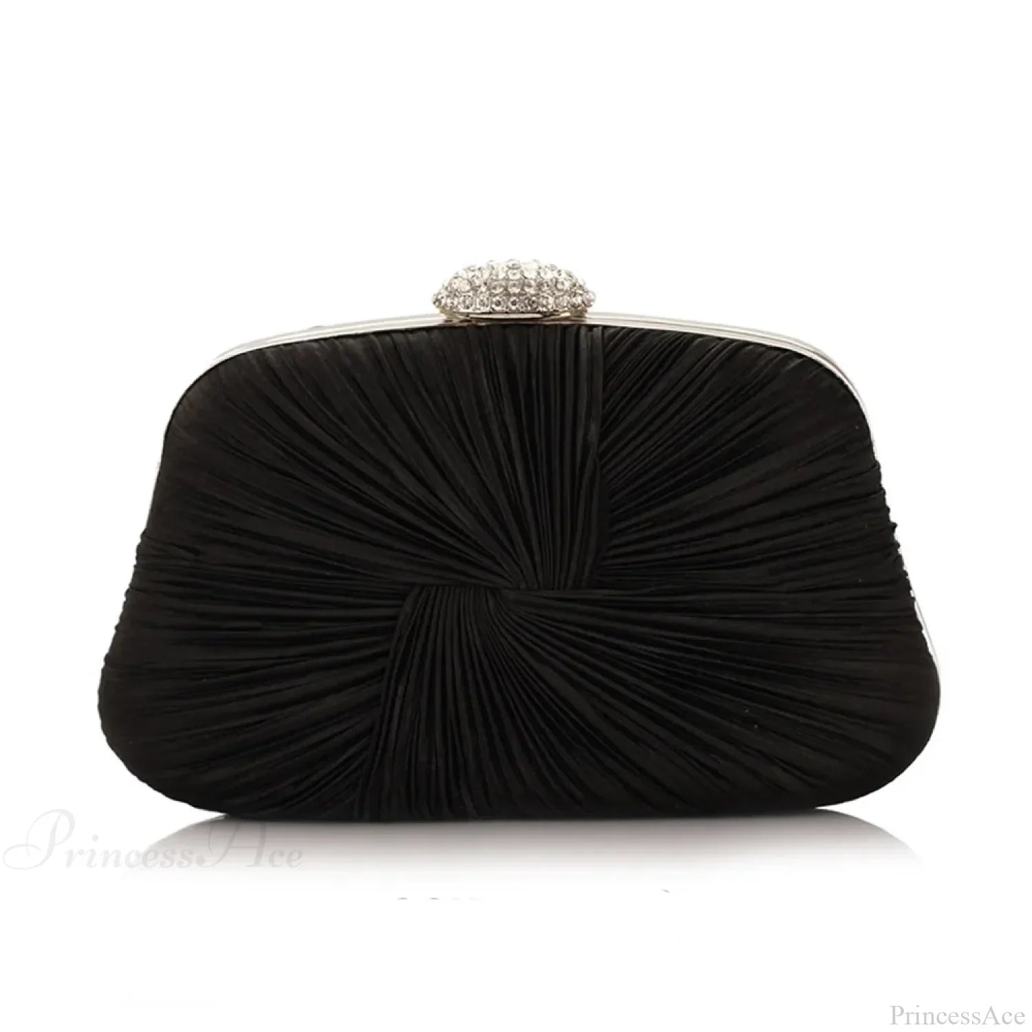 Royal Blue Pleat Pillow Shaped Clutch Bag Wedding Bridal Party Purse Black clutchbag-250126