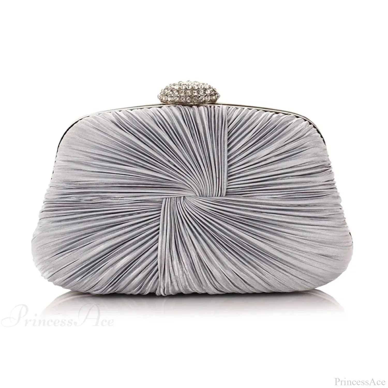 Royal Blue Pleat Pillow Shaped Clutch Bag Wedding Bridal Party Purse silver clutchbag-250126