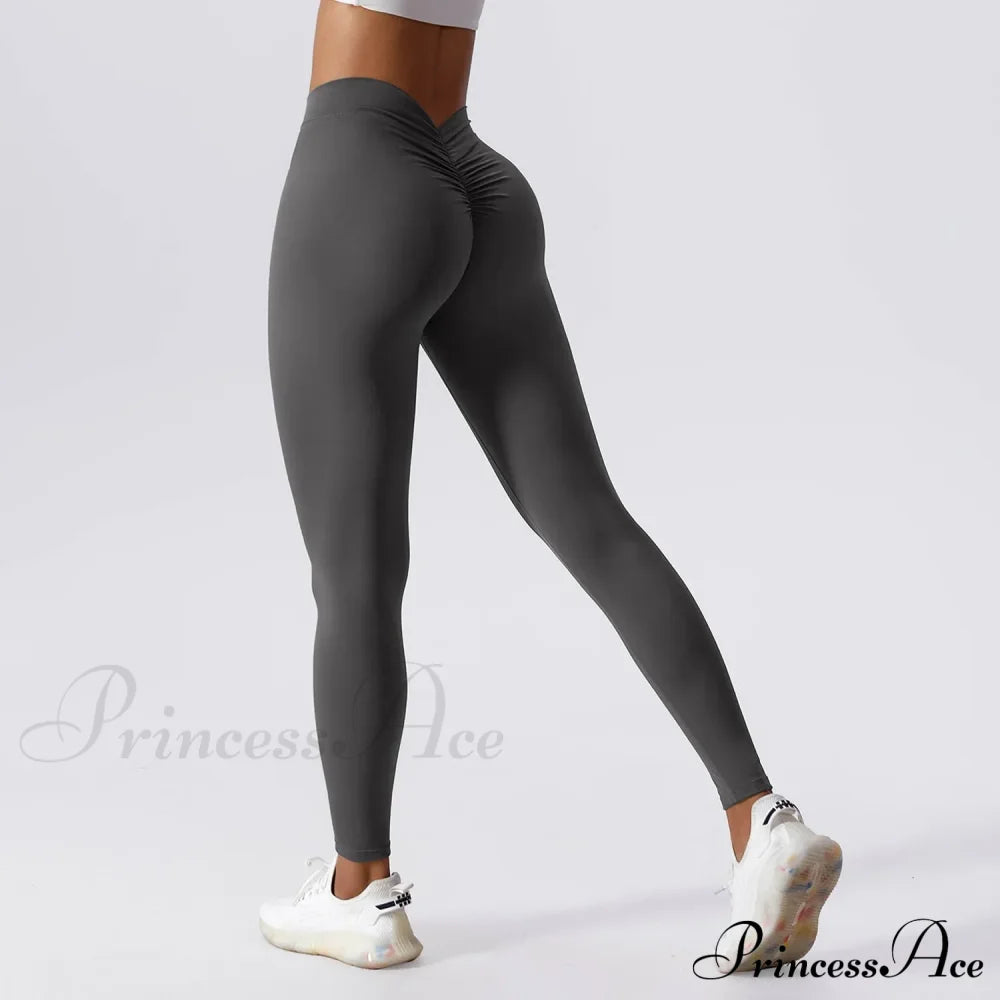 Seamless Push Up Gym Sports Clothing Legging Gray / S