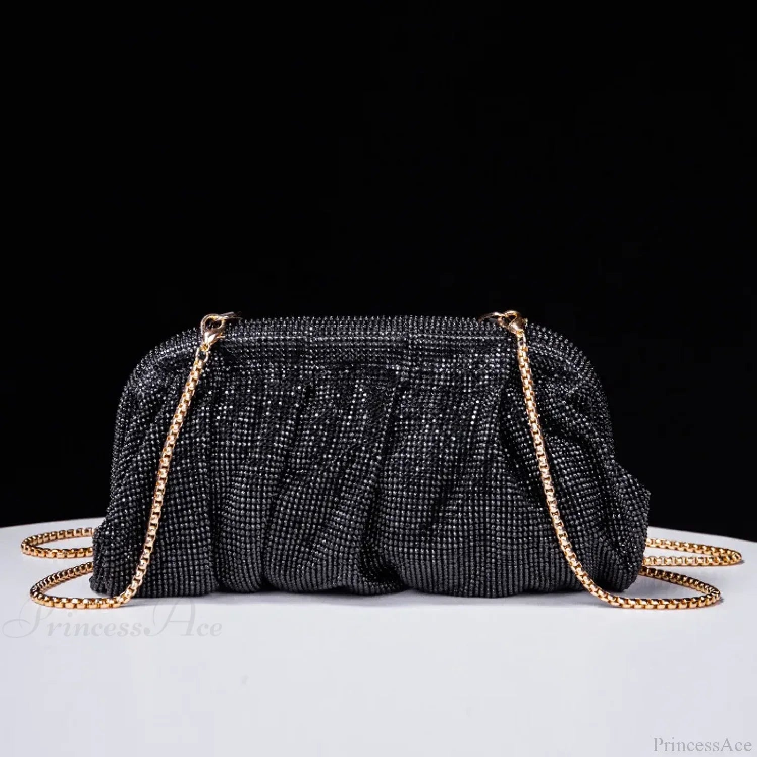 Shiny Rhinestone Wedding Clutch Wristlet Black wristlet-250126