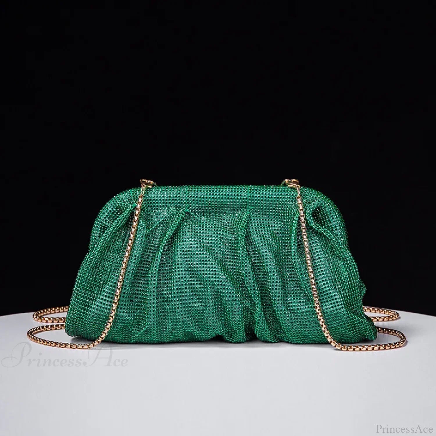Shiny Rhinestone Wedding Clutch Wristlet Green wristlet-250126