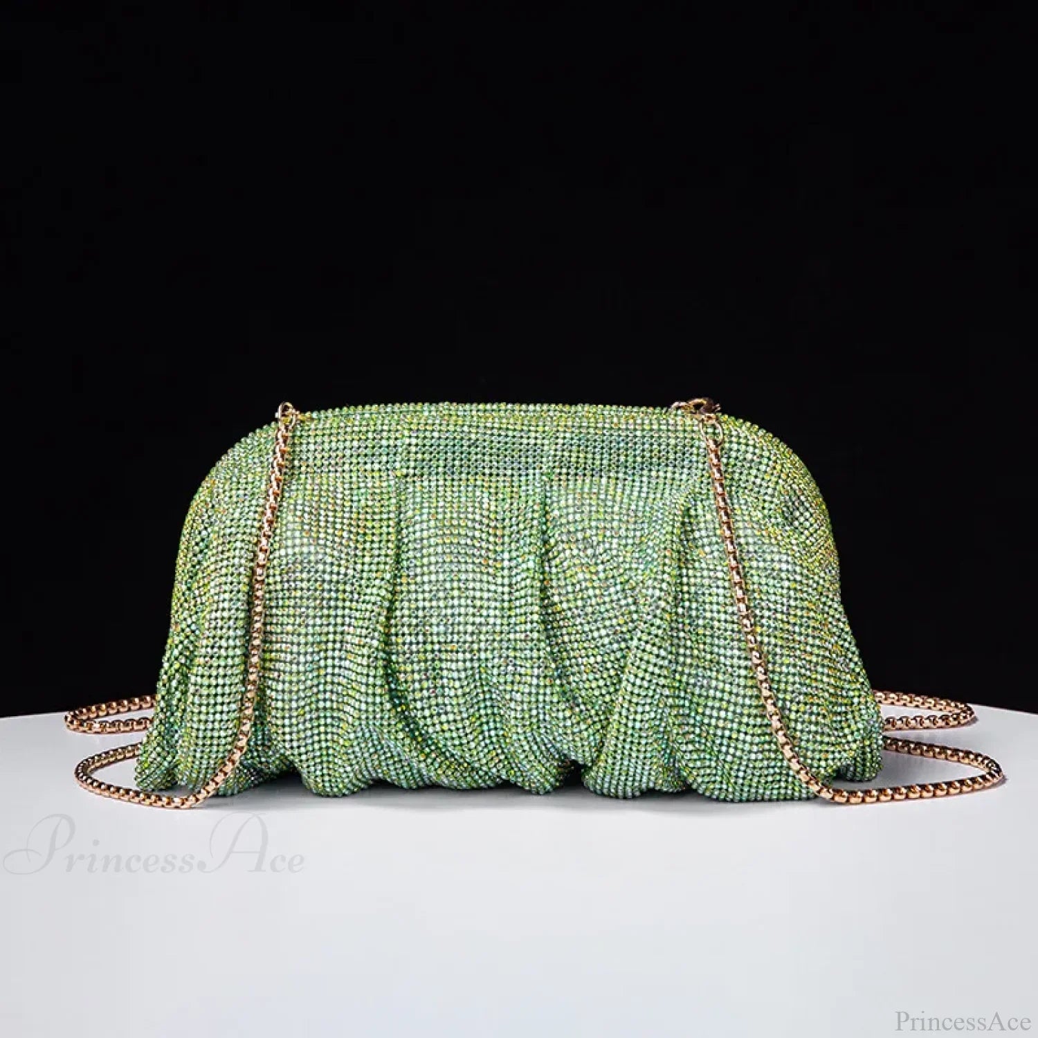 Shiny Rhinestone Wedding Clutch Wristlet light green wristlet-250126