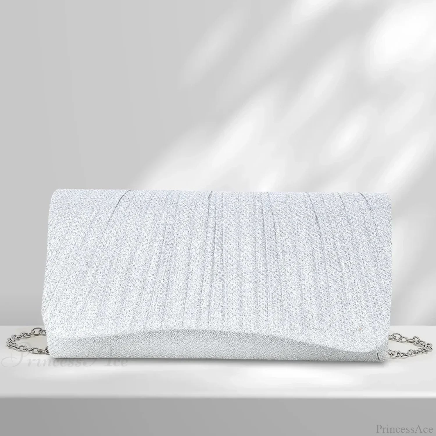 Shiny Wedding Evening Clutch Sling Bag Silver clutchbag-250126