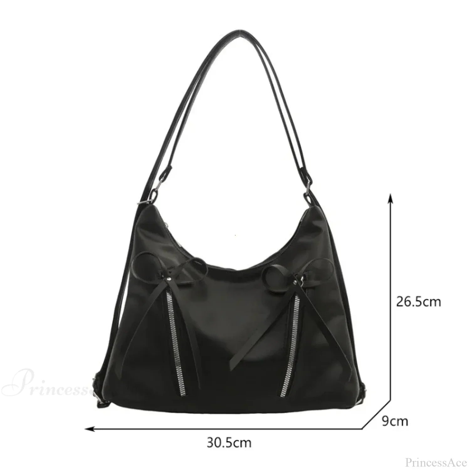 Silver Bow PU Leather Shoulder Bag shoulder-250126