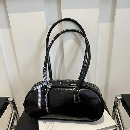 Silver Pillow Crossbody Shoulder Bag Black (free Ribbon) shoulder-250126