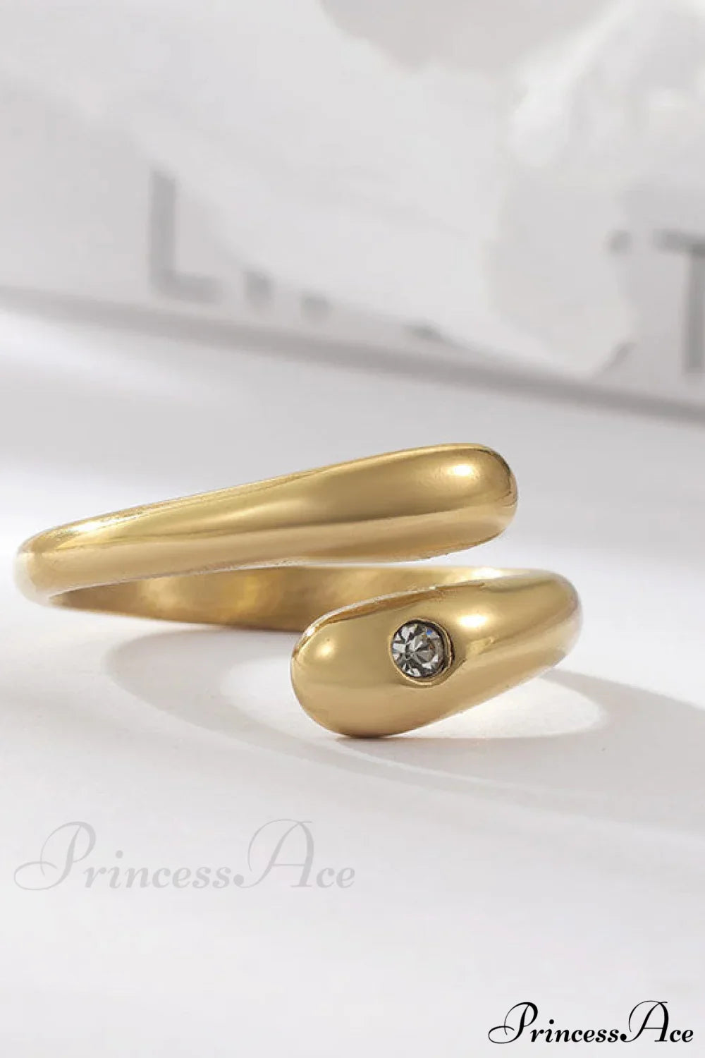 Simple Diamond Studded Gold Plating Rings