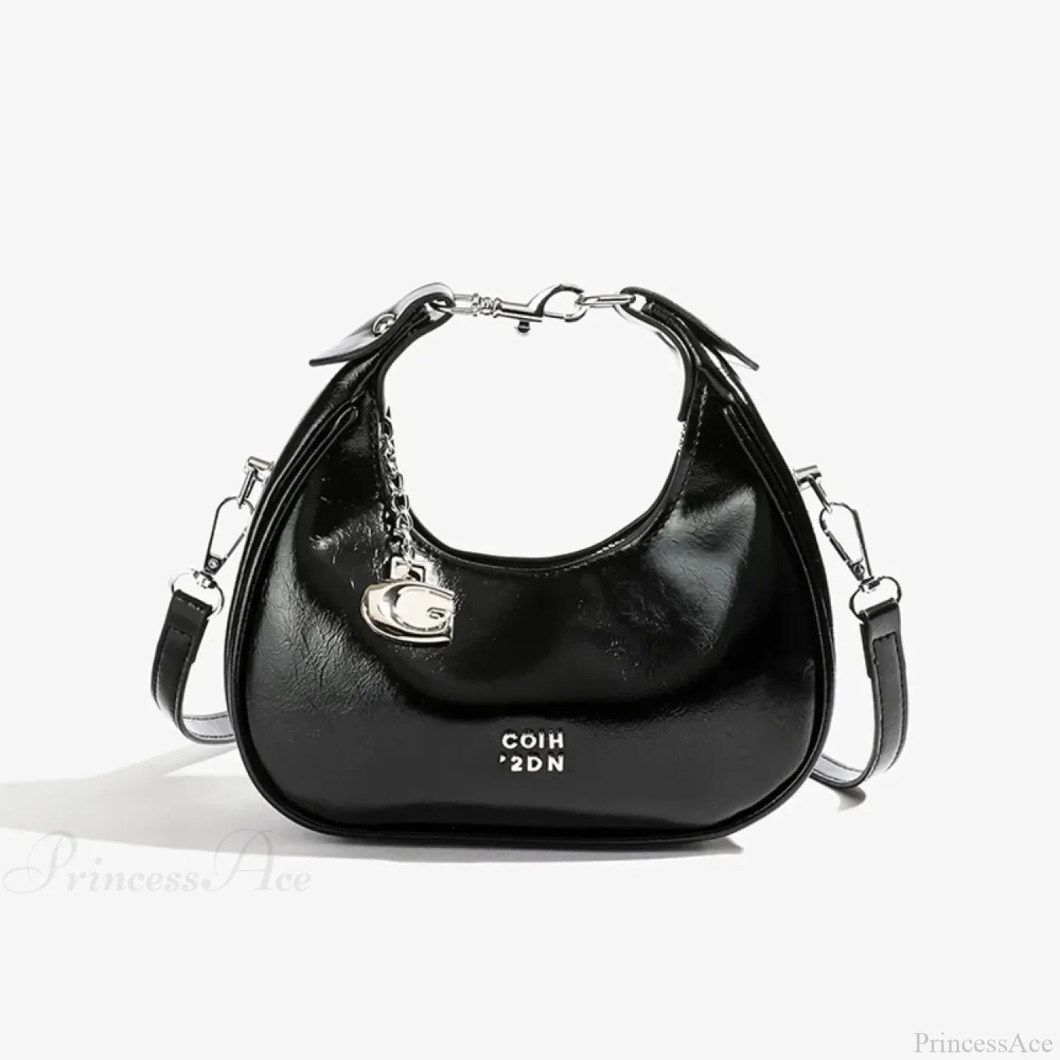 Simple Versatile Solid Color Shoulder Messenger Handbag Black handbag-250126