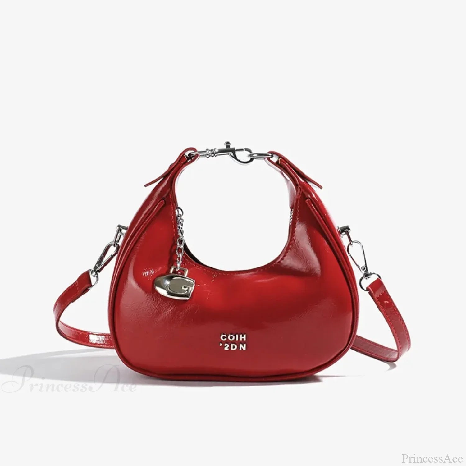 Simple Versatile Solid Color Shoulder Messenger Handbag Red handbag-250126