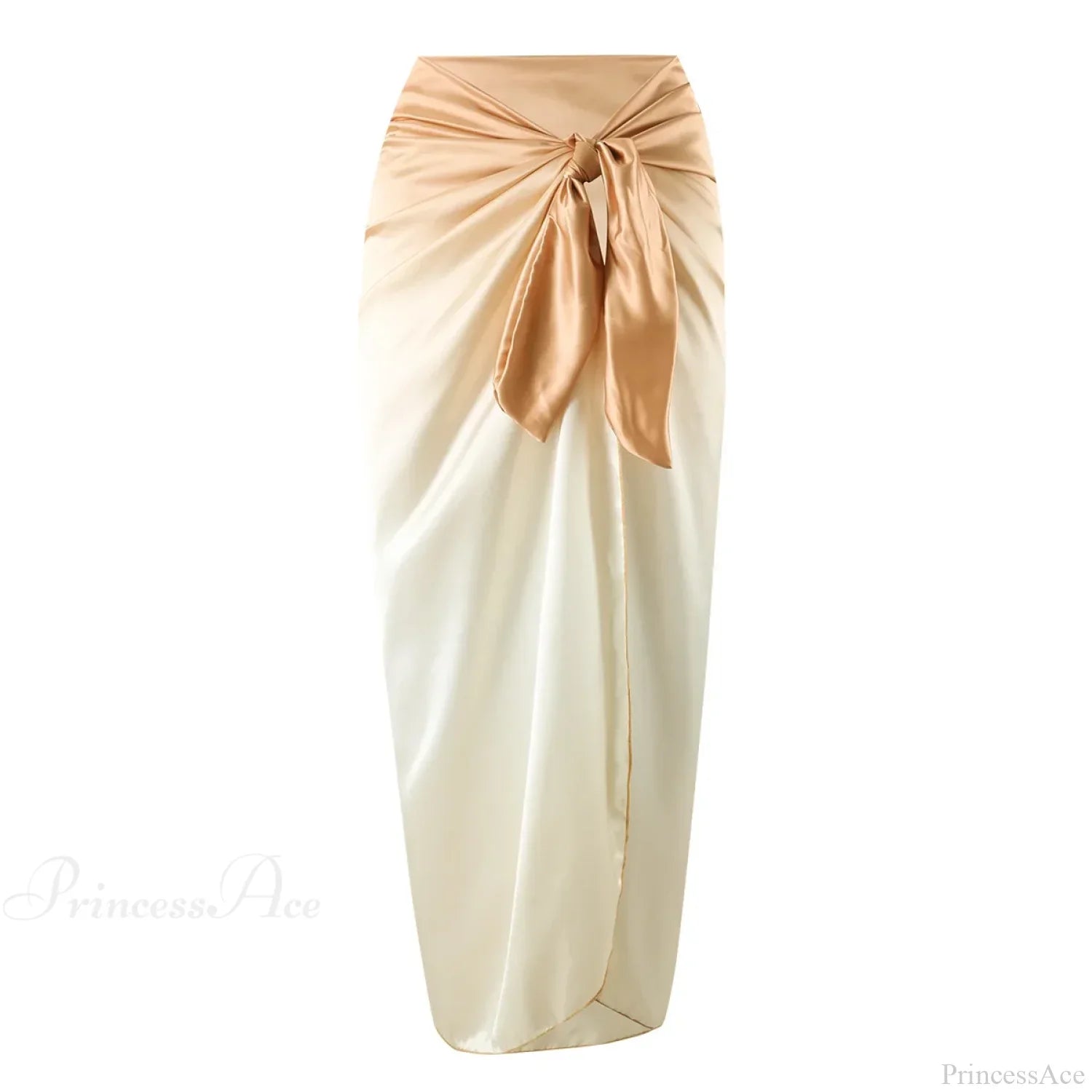 Solid Splicing Buckle One Piece Set Satin skirt 1 / S