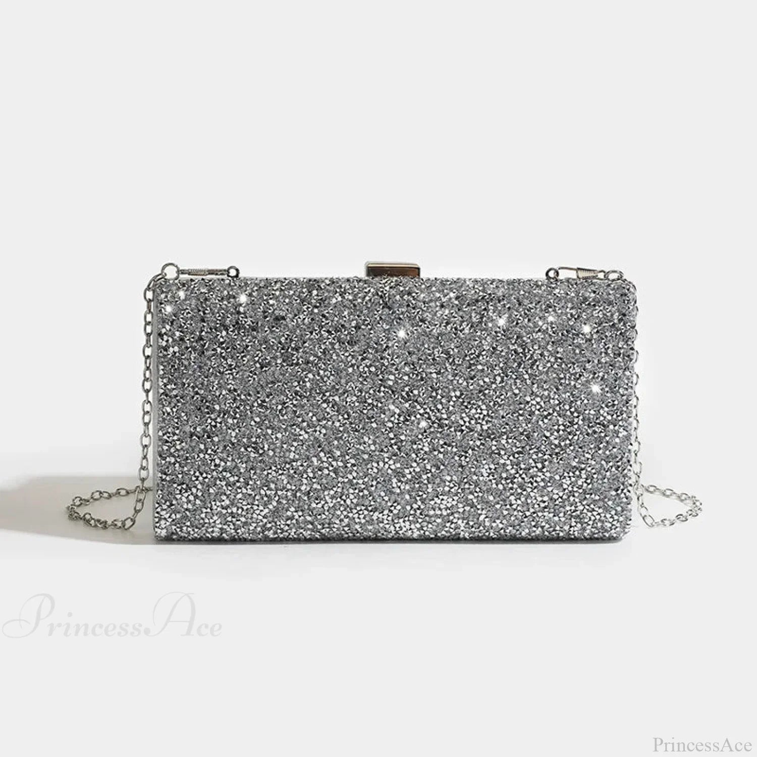 Square Bags Women’s Party Evening Clutch Bag SILVER / (20cm clutchbag-250126