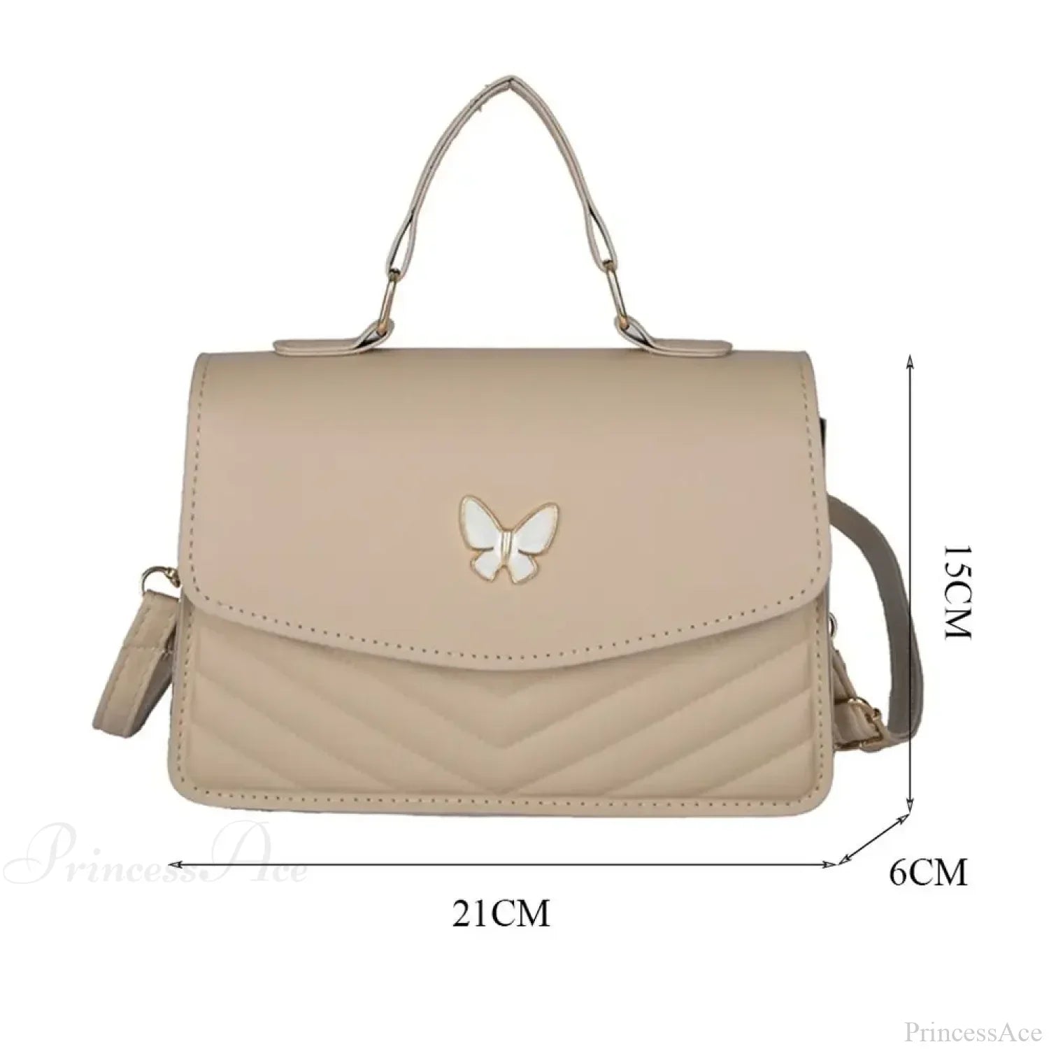 Stylish Butterfly Embroidery PU Leather Handbag handbag-250126