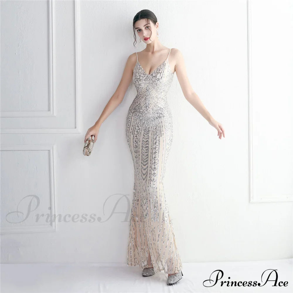 Taisia Formal Stylish Sequin Scroll Dress S.o. Long Dresses