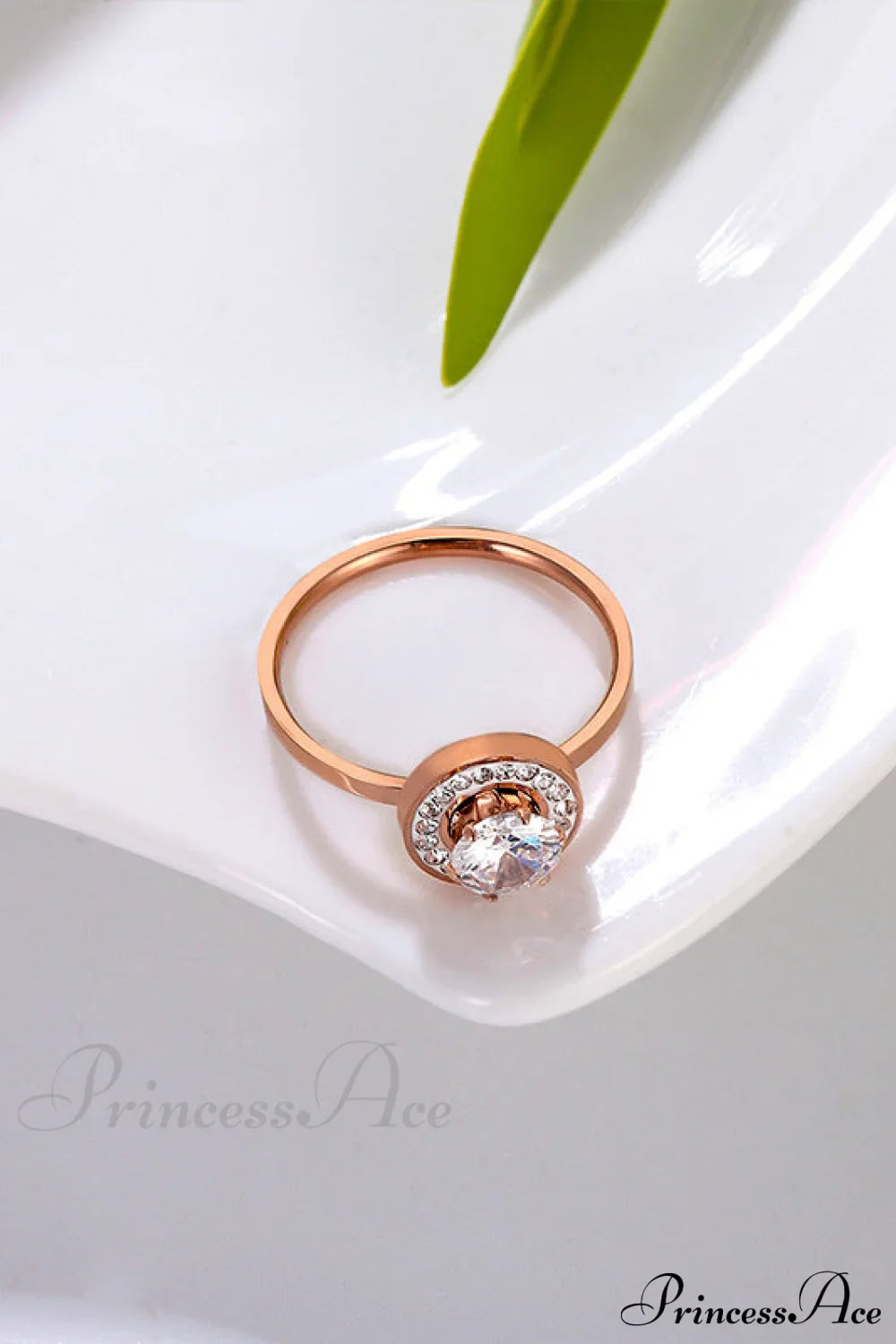 Titanium Steel Shining Diamond Hoop Ring