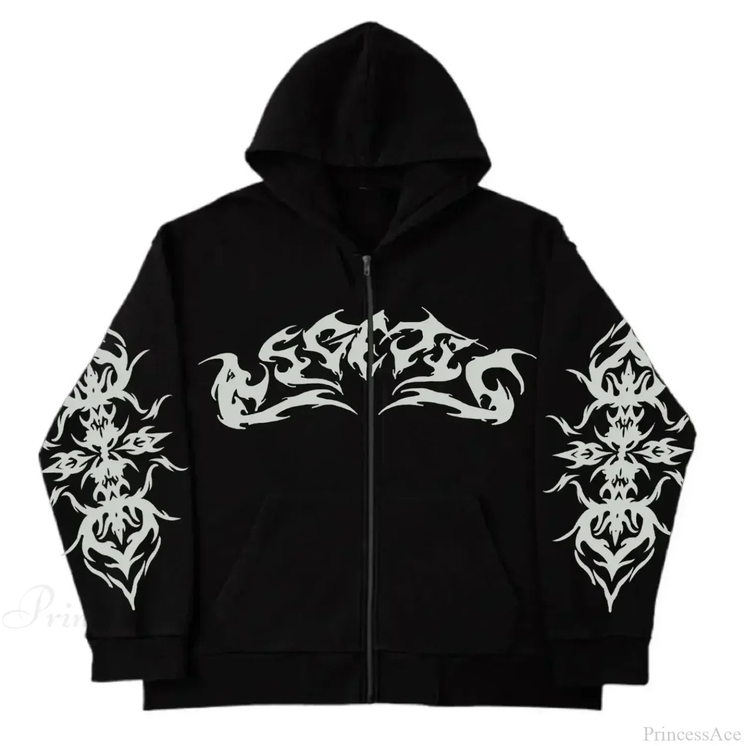 Trendy Brand Printed Hoodie black / S