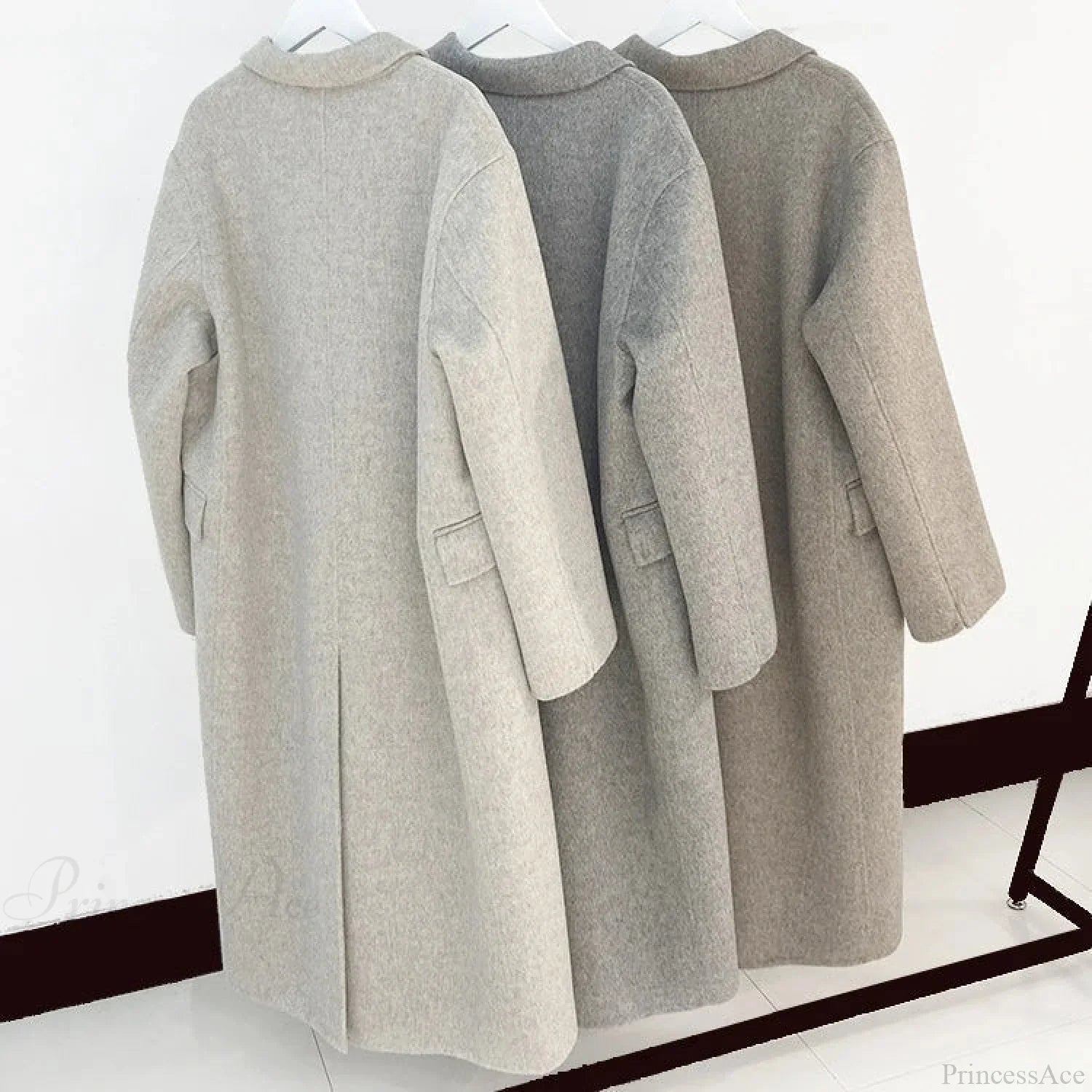 Turn-Down Collar Cashmere Wool Overcoat
