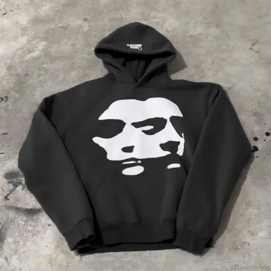 Two-Face Graphic Oversized Hoodie 1black / S