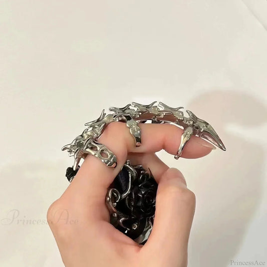 Unconventional Serpent Medieval Band resizable / silver