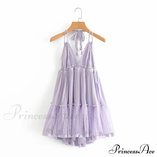 Weekend Getaway Stylish Linen Skater Dress Purple / S Casual Dresses
