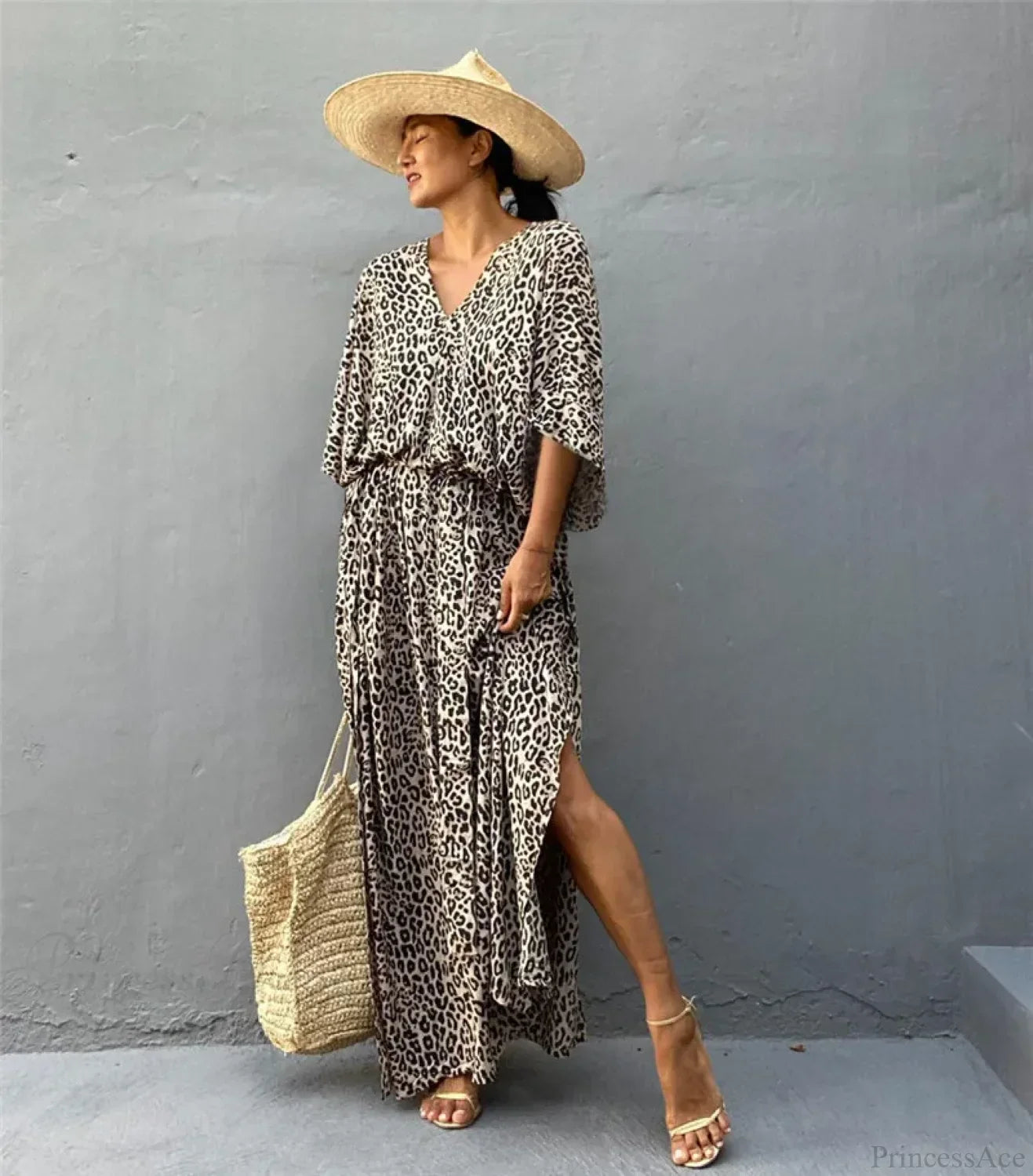 Women Swimsuit Kaftan Tunic Beach Cover Up black3 / One Size