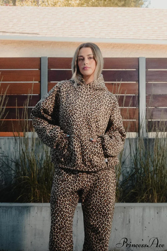 Y2K Leopard Print Hip-Hop Zip Hoodie Leopard Print / XS