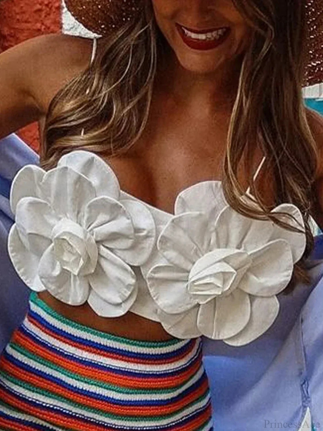 Y2K Open Back 3D Flower Sleeveless Crop Top croptop-250126