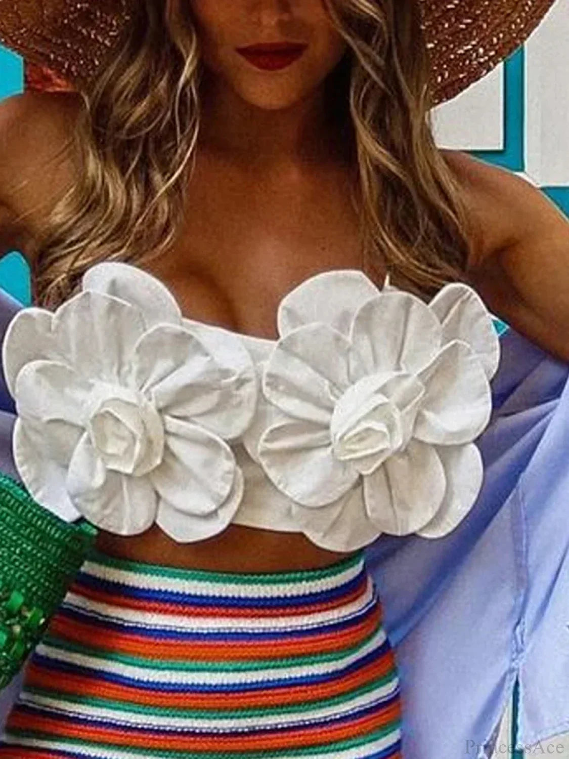 Y2K Open Back 3D Flower Sleeveless Crop Top croptop-250126