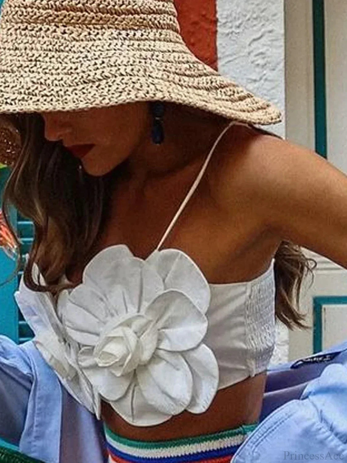 Y2K Open Back 3D Flower Sleeveless Crop Top croptop-250126