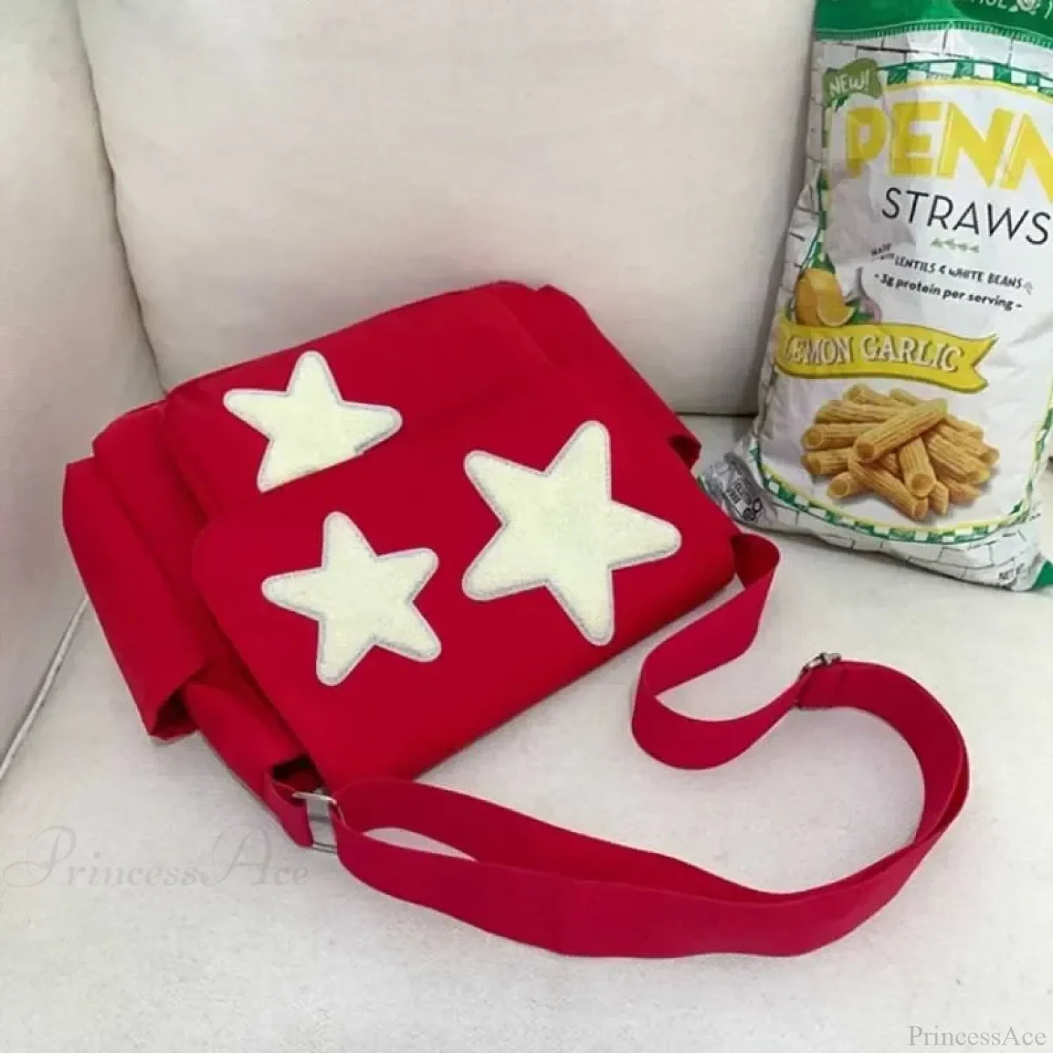 Y2K Star Pattern Crossbody Shoulder Bag Red shoulder-250126
